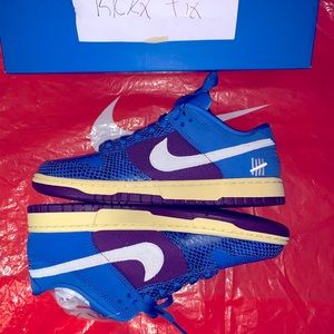 Undefeated x Nike Dunk Low SP Signal Blue White-Night Purp DH65080-400 Mens 9.5